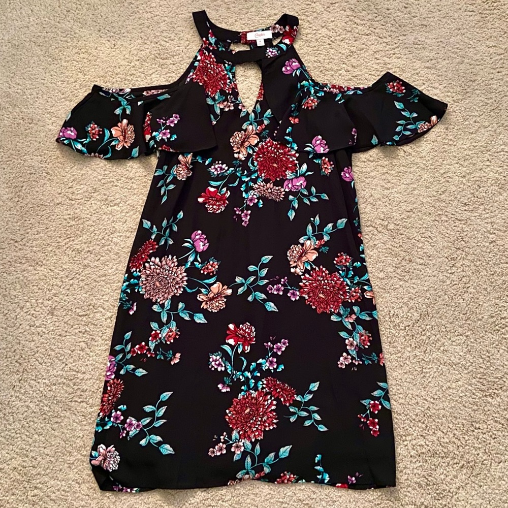 Floral Cold-Shoulder Dress